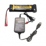 BATERIA NIMH 8.4V 1800MAH 7 CÉLULAS E CARREGADOR USB HELION FS RACING BFS1800